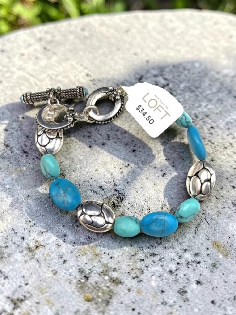 NWT LOFT Blue Turquoise Silver Bracelet
